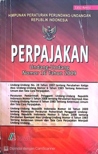 Image of Perpajakan Undang-Undang Nomor 16 Tahun 2009